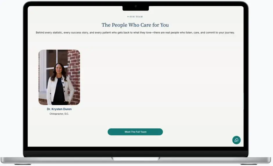 After screenshot: Cartersville Chiropractic website with professional branding, clear services, and patient-focused design