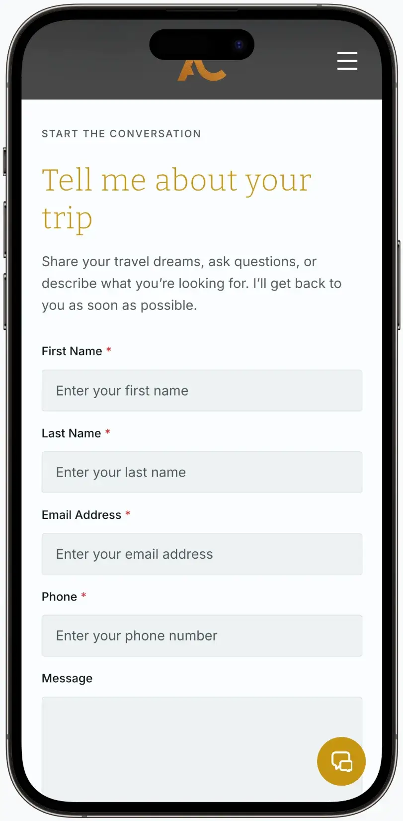 After screenshot: Acosta Curated Travel website with Knowledge Center blog, curated experiences, and sophisticated design