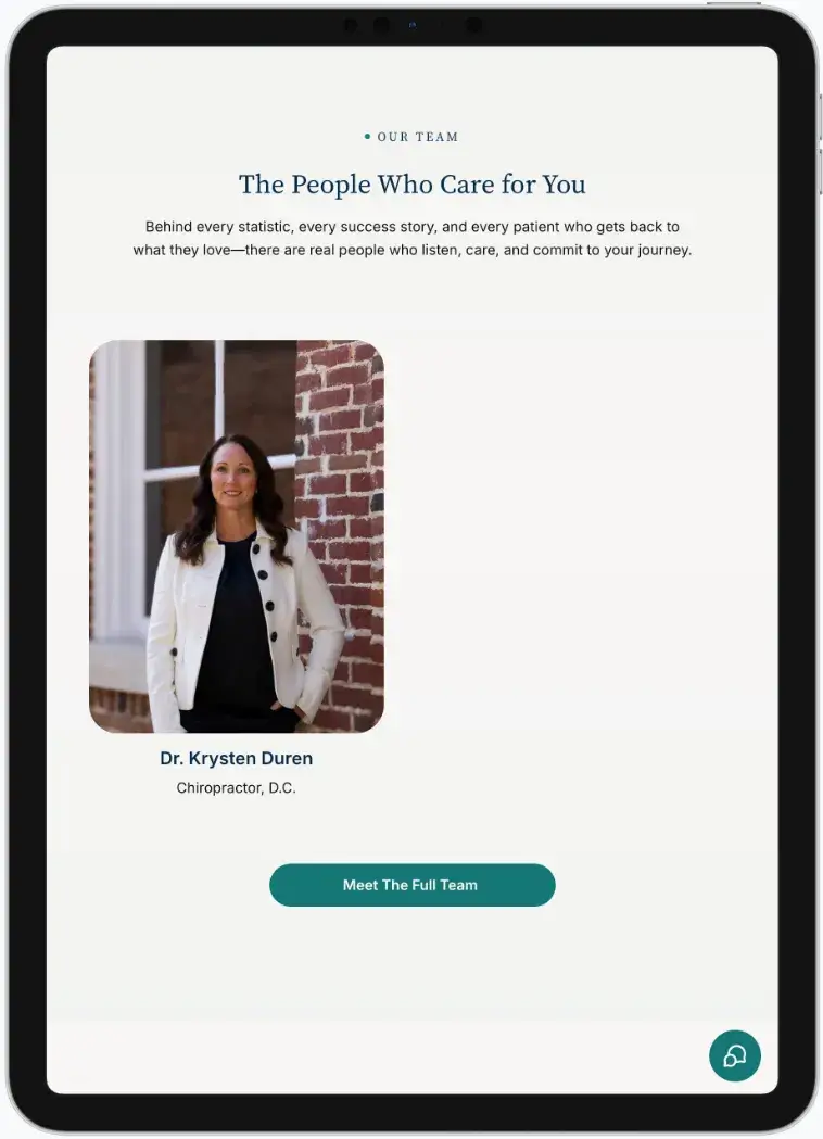 After screenshot: Cartersville Chiropractic website with professional branding, clear services, and patient-focused design